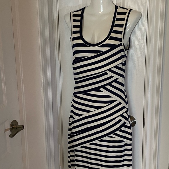 Artelier Nicole Miller USA made fitted dark navy blue/white dress - Picture 1 of 12